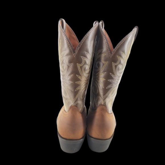 Laredo Paris 4242 Men's Brown Leather Western Cowboy Vamp Boots size 10D - Picture 3 of 12